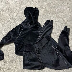 Black Velour Victoria secret set